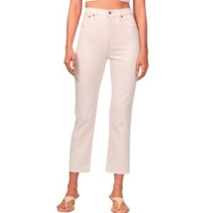 Abercrombie &Fitch Ultra High Rise Ankle Straight Jeans in Cream